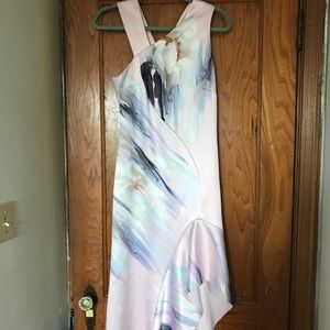 Conscious Collection Satin Abstract Print Dress